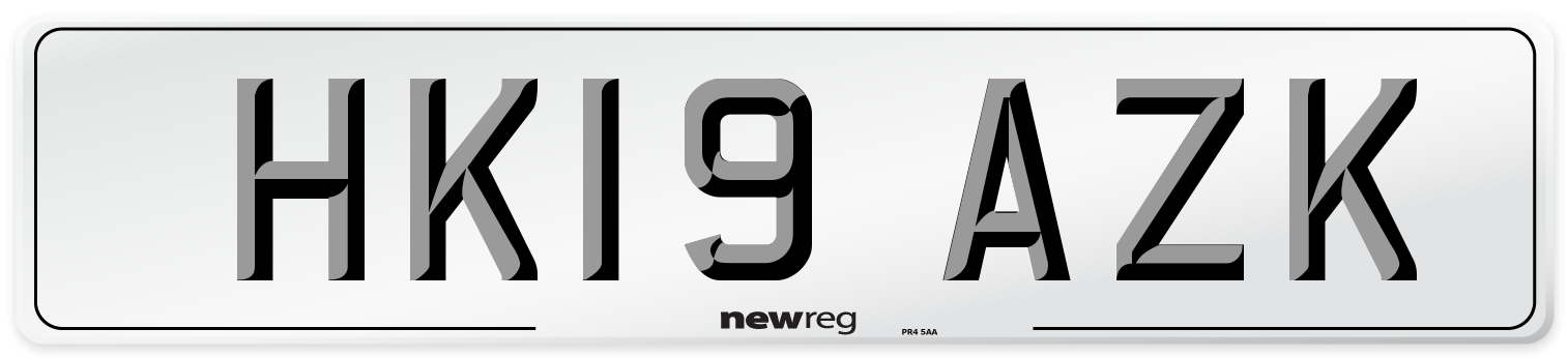 HK19 AZK Number Plate from New Reg